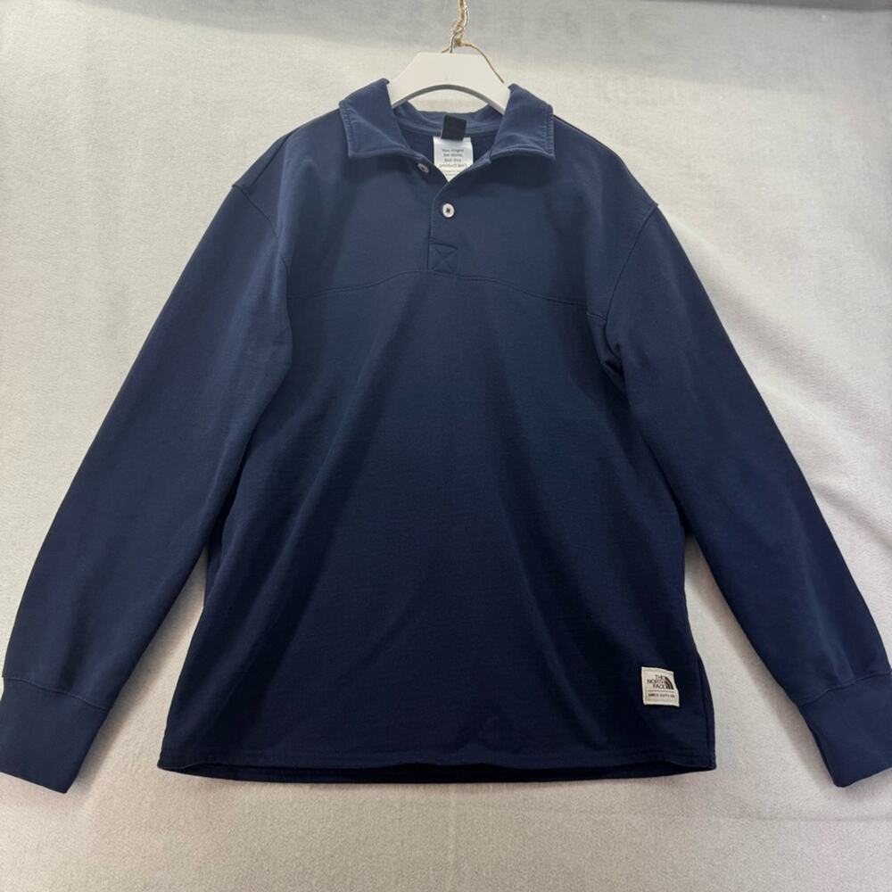 EUC The North Face Women’s Long Sleeve Heritage Patch Rugby Shirt Blue Small